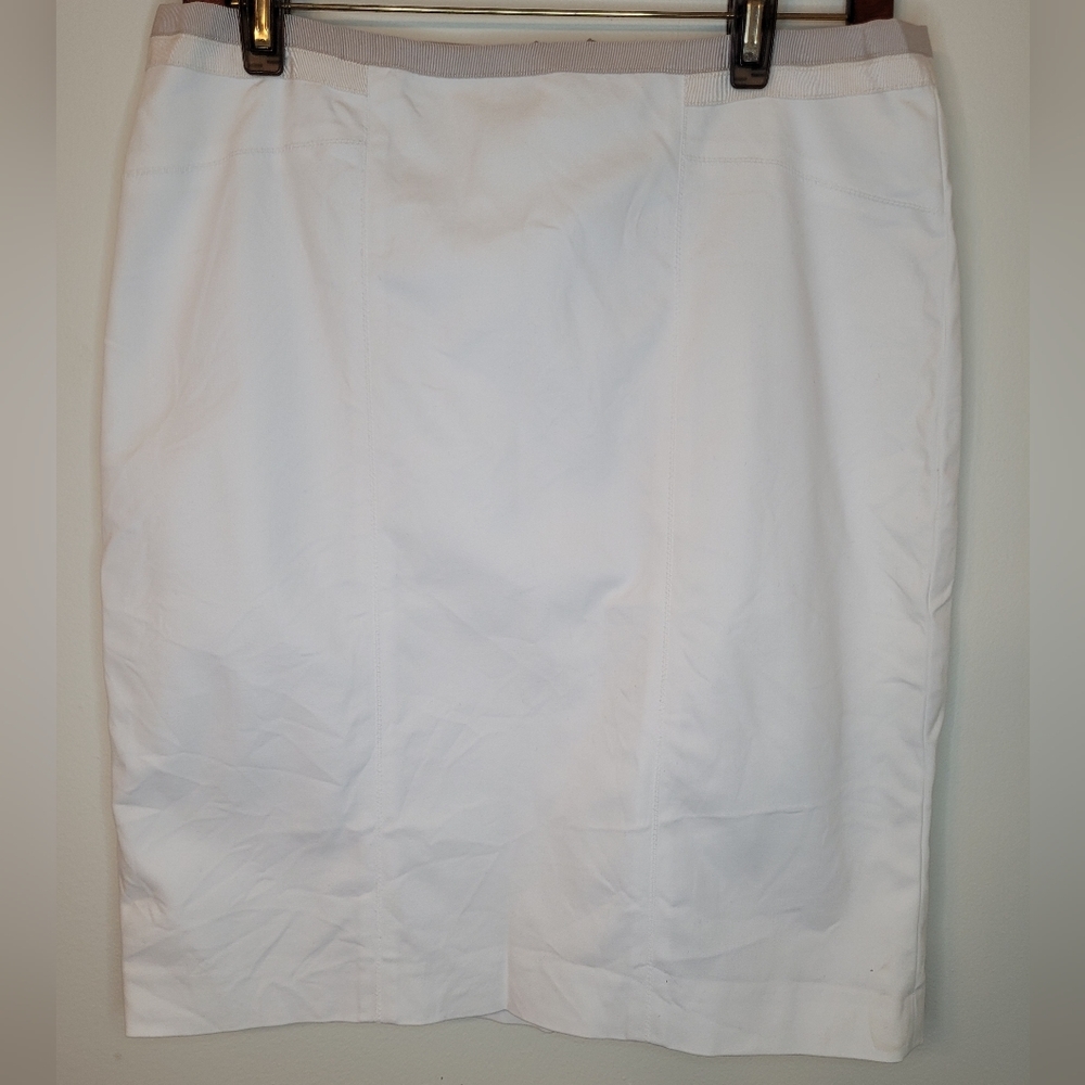 Club Monaco Francis Pencil Skirt Ivory Exposed Zipper